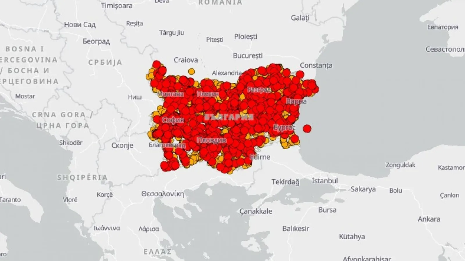 МВР възстанови интерактивната карта за катастрофите