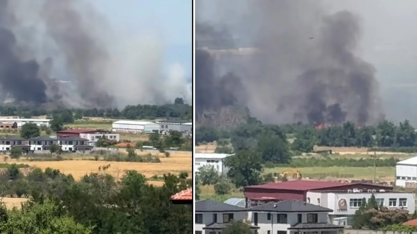Голям пожар избухна край Околовръстното шосе на Пловдив