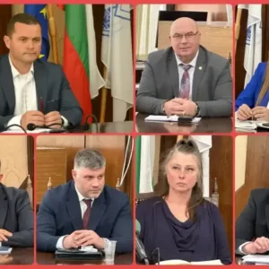 Пенчо Милков и част от ръководството на Община Русе
