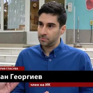 Илиан Георгиев от ИК "Гюров - Кандев" дава изявление пред КИС 13 в изборния ден