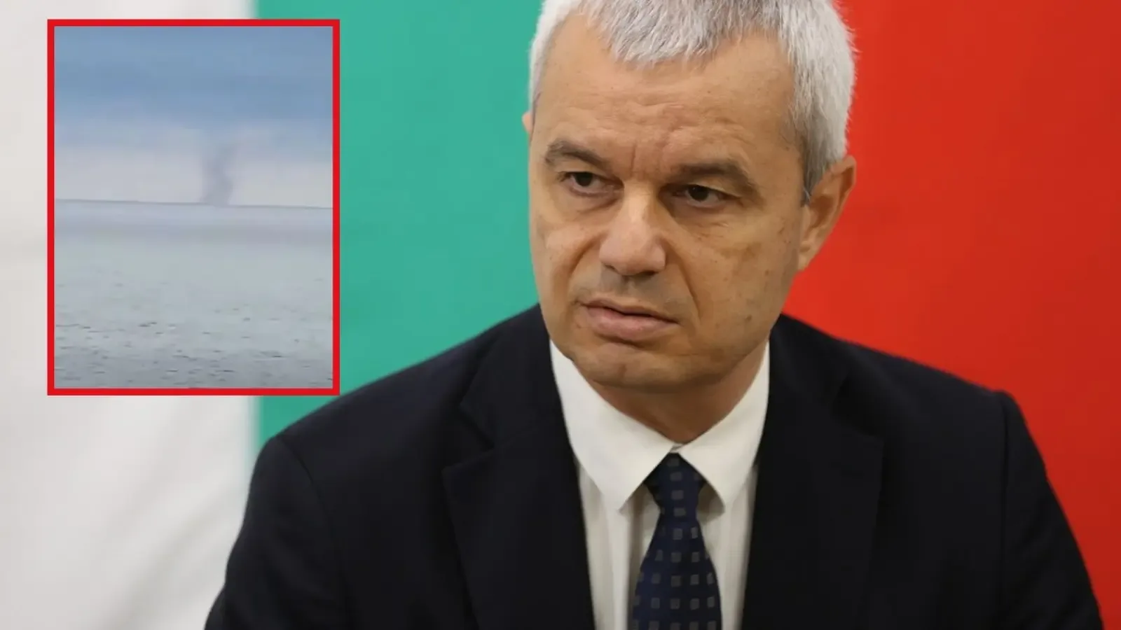 Костадинов показа видео на горящия контейнеровоз край нос Калиакра