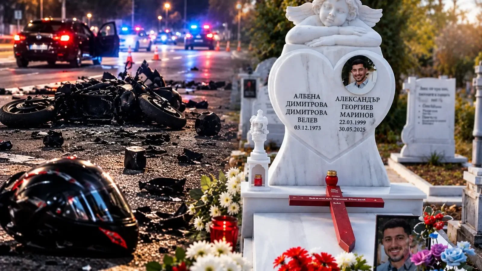 Майка изписа името си на гроба на сина си, загинал във Варна