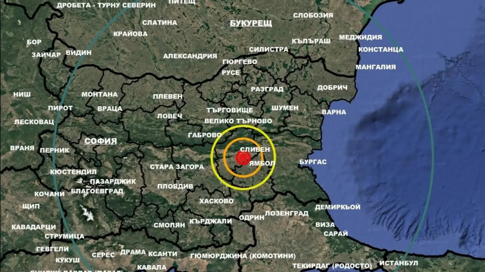 Слабо земетресение разлюля района на Сливен